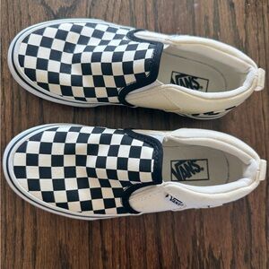 Vans Kids Black and White Checkered Slip-On Sneakers